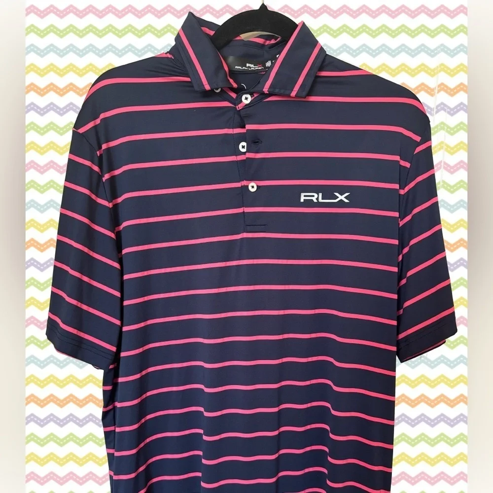 Ralph Lauren Blue and Pink Striped Polo Shirt